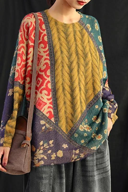 Colored Printed Soft Comfortable Warm Sweater