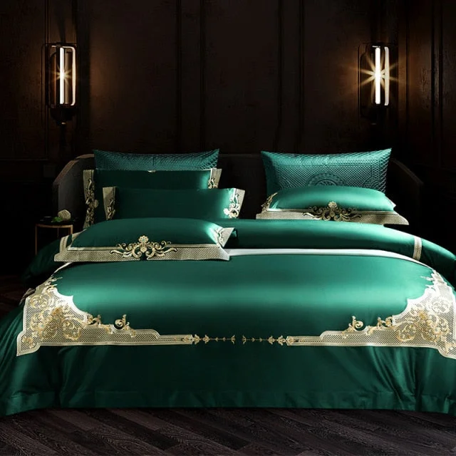 Green Luxury Egyptian Cotton Duvet Cover Set