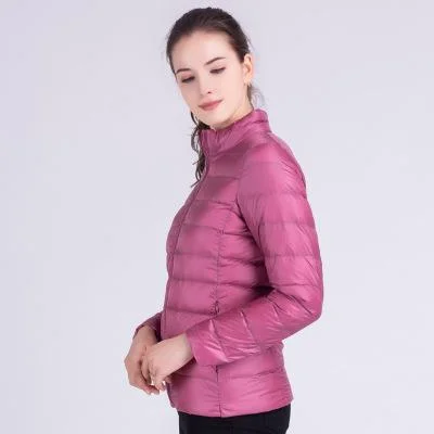 Ftlzz New Autumn Winter Women Ultra Light White Duck Down Jackets Candy Color Slim Short Design Warm Down Coats