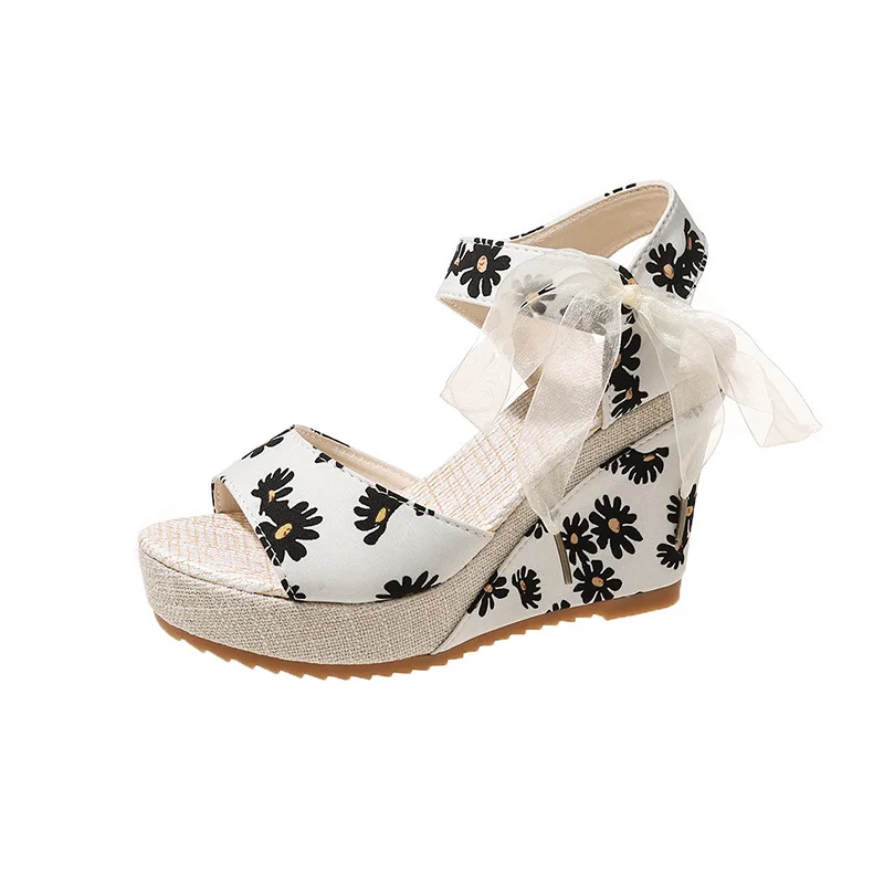 Yyvonne Hee Women's Sandals Fruit Pattern High Heel Sandals Women 2025 Spring And Summer New Word Fish Mouth Bow Women's Shoes