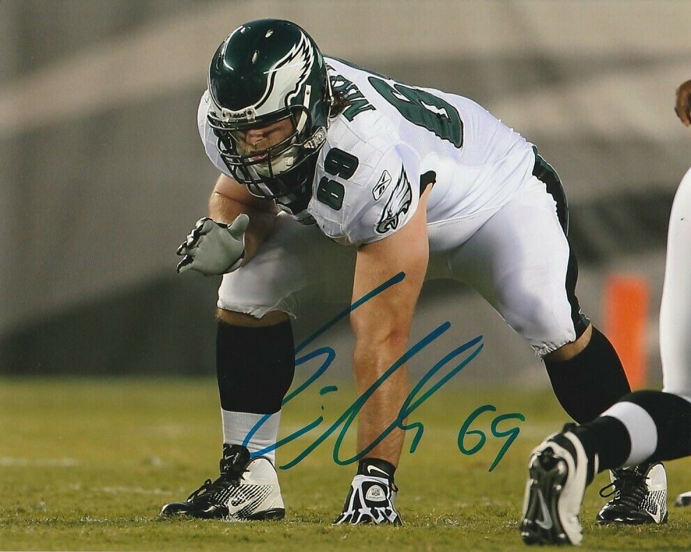 EVAN MATHIS SIGNED PHILADELPHIA EAGLES FOOTBALL 8x10 Photo Poster painting #2 NFL AUTOGRAPH