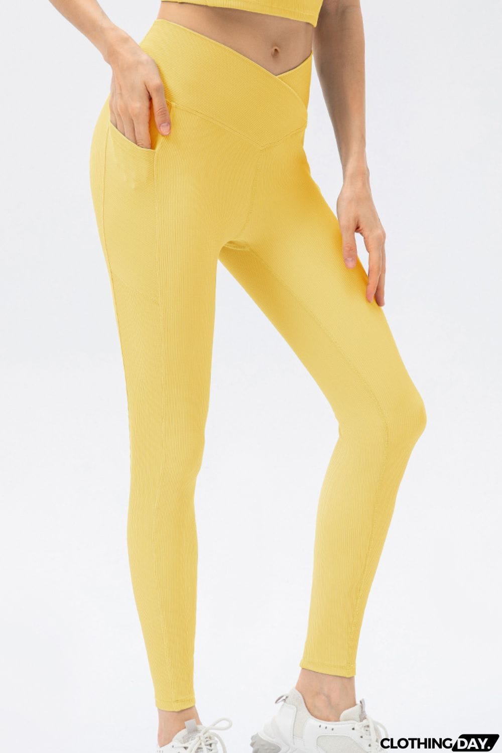 V Shape Waistband Slim Fit Long Sports Pants