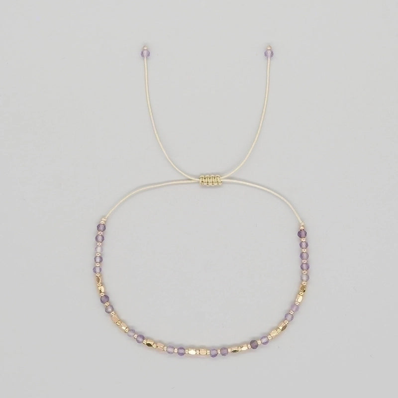 Casual Bohemian Round Natural Stone Rope Beaded Handmade Bracelets