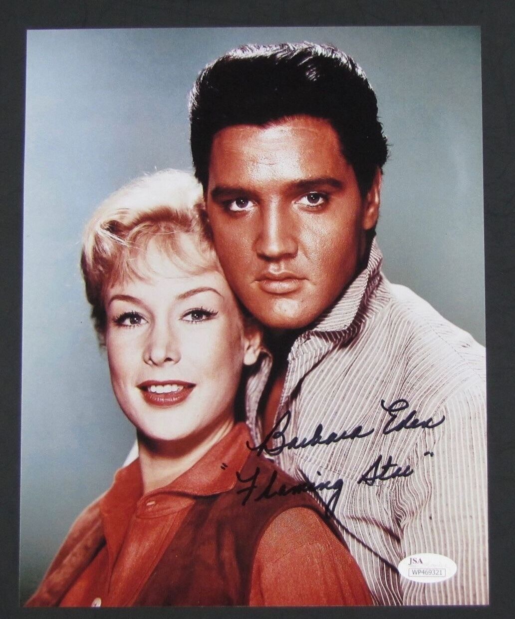 Barbra Eden w Elvis Flaming Star signed autograph 8 x 10 JSA COA