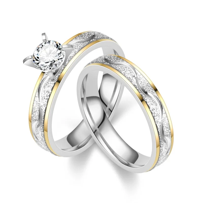 Korean Style Titanium Steel Ring Pair for Couple 