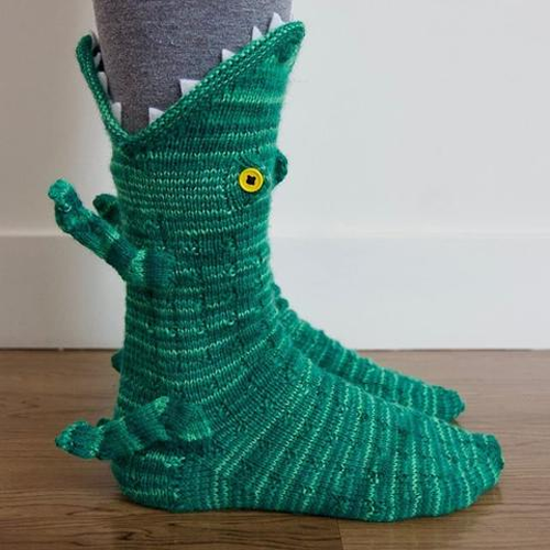 Knit Crocodile Socks For Women/men Creative Animal Shape Ankle Socks