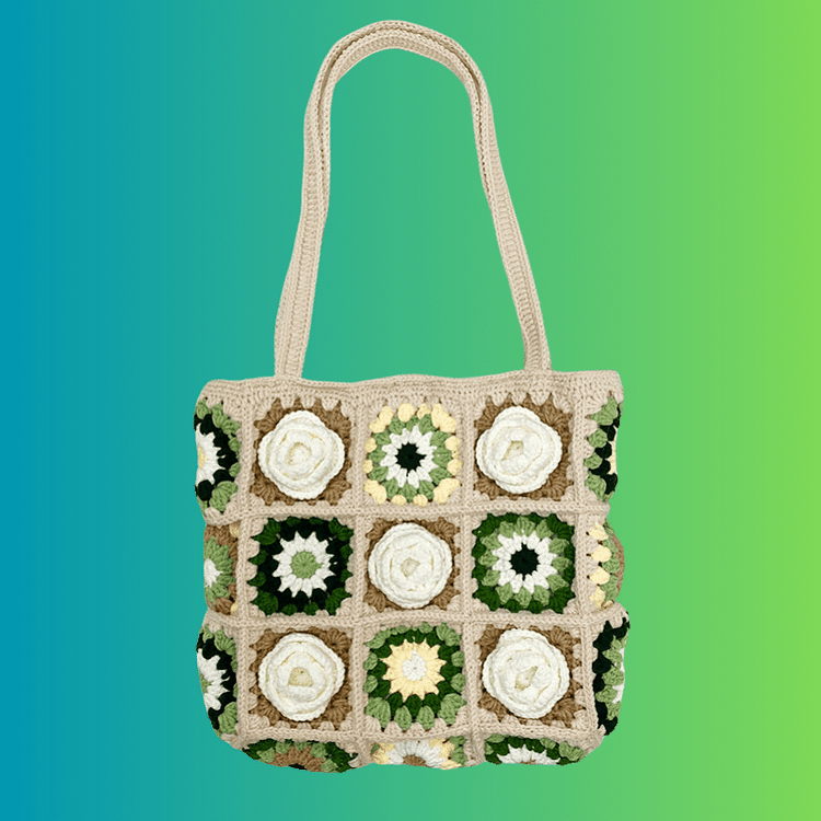 トートバッグ [Slowslowly] Camellia Handmade Crochet Raffia Mini Tote Bag 1768n2251_camel_mini_crochet_t