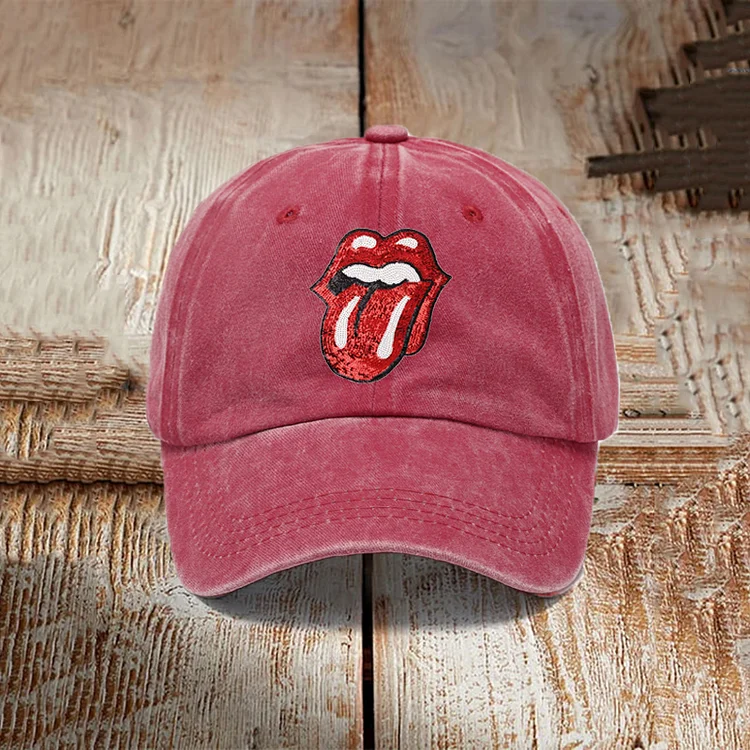Retro Rock Tongue Print Hat