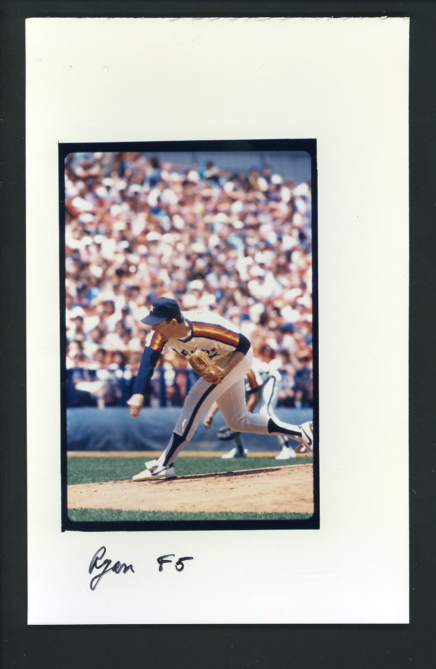 Nolan Ryan Press Original COLOR Photo Poster painting 5 x 8 Houston Astros pitching sequence two