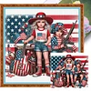 Independence Day Girl-11CT Stamped Cross Stitch 40*40cm tapestrymarket