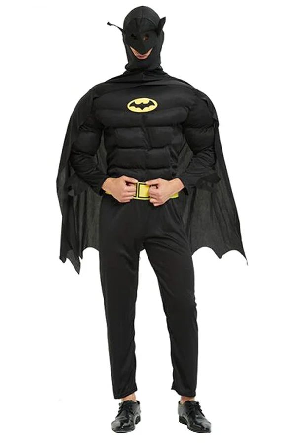 Adult Muscle Batman Halloween Costume-elleschic