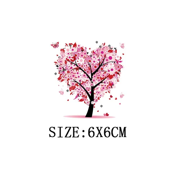 Beautiful Tree Thermal Stickers On T-shirt DIY Washable Iron On Transfer For Clothing Pretty Design On Woman Clothes Patch Decor