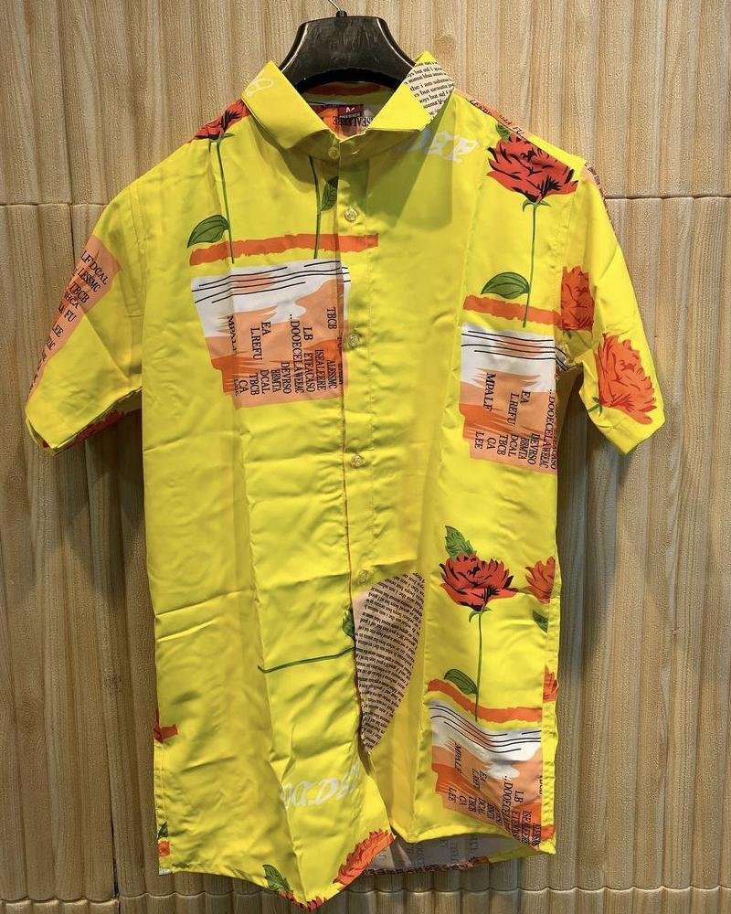 Men Rose Casual Shirts