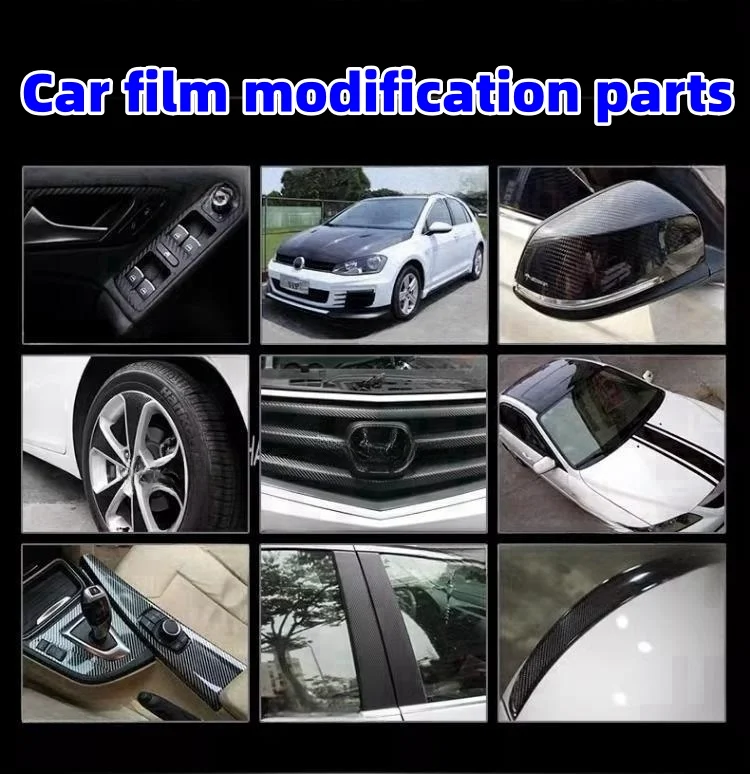 Carbon fiber black film for car interior and body