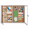 [US Local Warehouse] Enclosed Bulletin Board with Locking Door Outdoor Bulletin Board Aluminum Frame Wall Display Case Weatherproof for  Office Commercial Hospital Etc