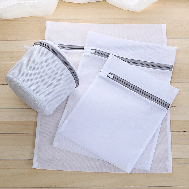 Mesh Laundry Bags for Washing Machine Travel Clothes Storage Net Zip Bag for Wash Bra Stocking and Underwear
