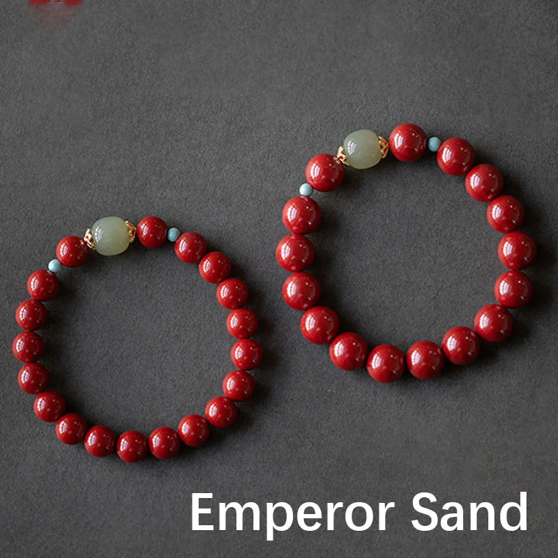 Cinnabar Green Aventurine Fortune Luck Bracelet