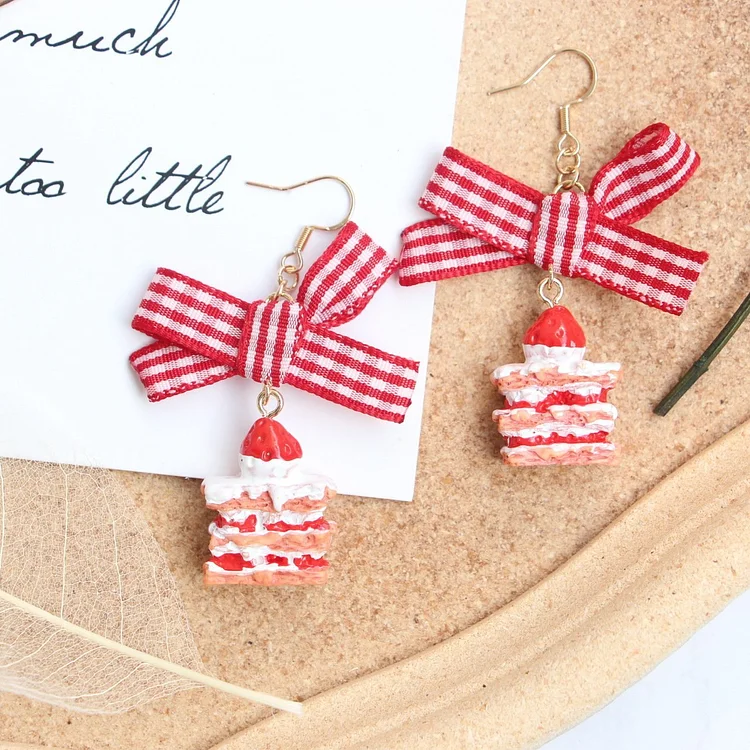 Cute Red Resin Earrings