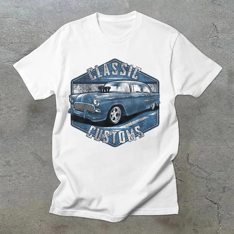 Traffic Jam Casual Vintage Print Short Sleeve T-Shirt