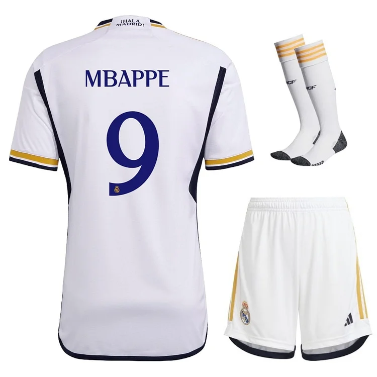 Real Madrid Kylian Mbappé 9 Heimtrikot Kinder Mini Kit 2023-2024