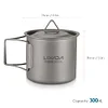Lixada Outdoor Titanium Cup Mug Pots Tableware Camping Cup Picnic Water Cup Mug of Coffee Tea with Lid 300/350/420/550/650/750ml