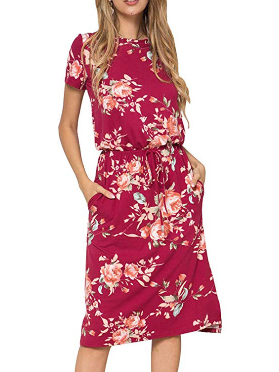 Short Sleeves Printed Dress