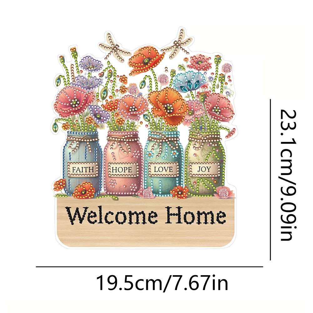 DIY Wooden Vase Diamond Art Hanging Hook Rail Diamond Painting Art Craft Wall Hooks