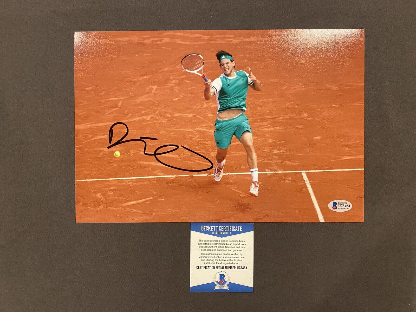 BECKETT COA! DOMINIC THIEM Signed Autographed 8x12 Photo Poster painting 2020 US OPEN Tennis ATP