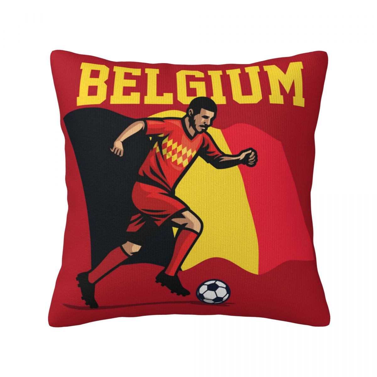 Belgium Soccer Player Short Plush Cushion for Home Decor