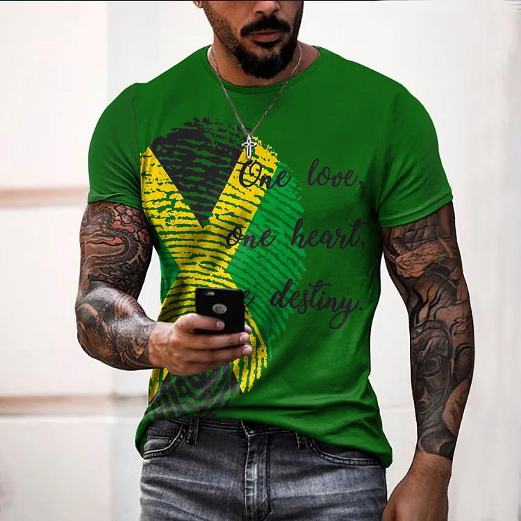 BrosWear Reggae Music Men's Casual Short Sleeve T-Shirt