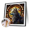 Wolf Glass Painting-Paint by Numbers Acrylic Painting 40*40CM