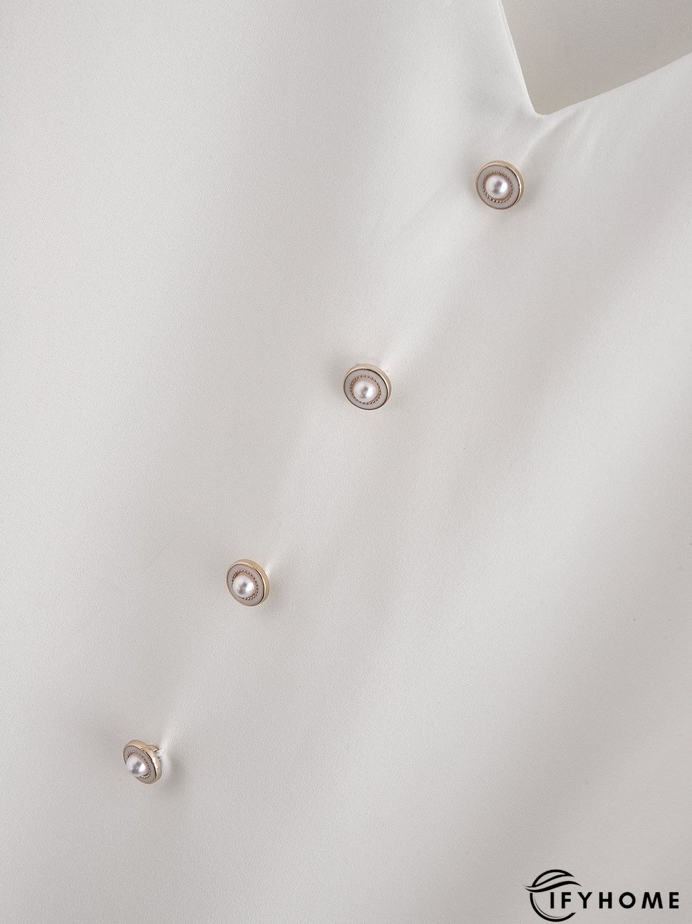 Plain Lace Buttoned Short Sleeve Tops | IFYHOME