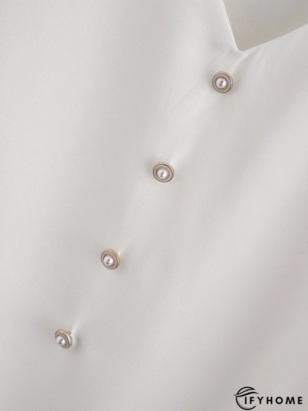 Plain Lace Buttoned Short Sleeve Tops | IFYHOME