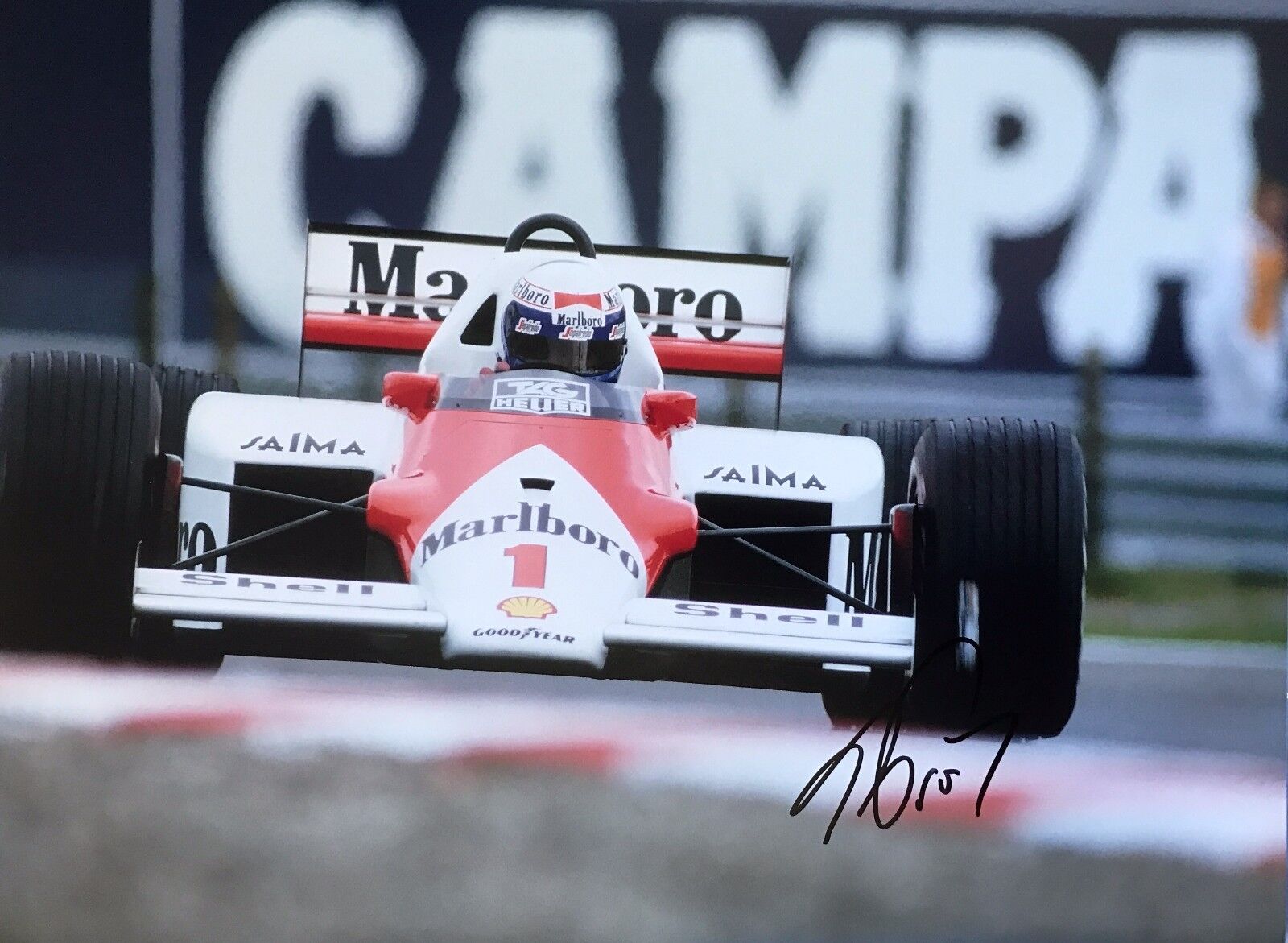 Alain Prost Hand Signed Marlboro McLaren F1 16x12 Photo Poster painting 14