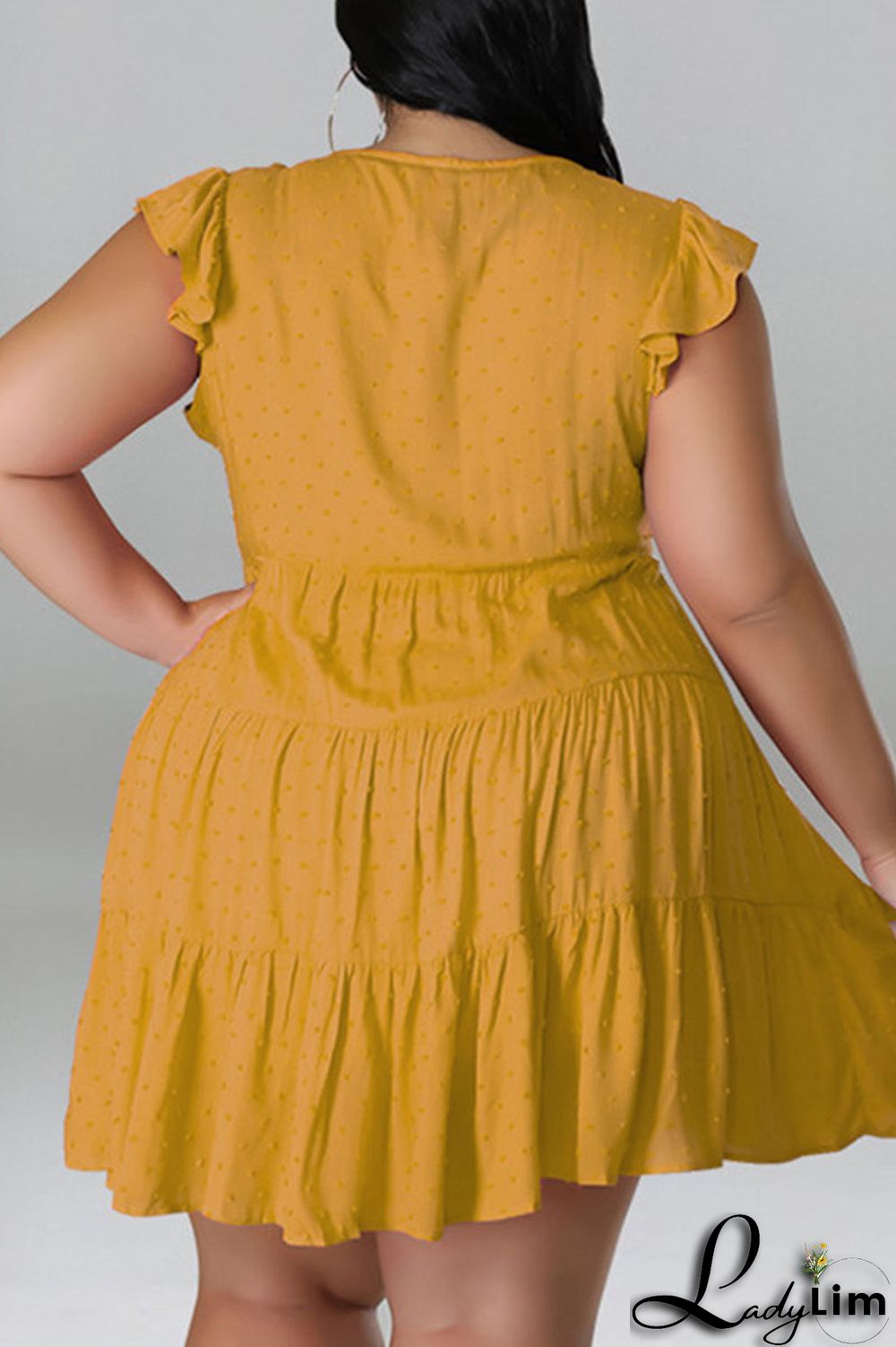 Black Fashion Casual Plus Size Solid Patchwork V Neck Sleeveless Dress