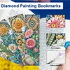 (US Local)4Pcs Special Shape Books Flowers 5D DIY Diamond Painting Bookmark Craft Kit