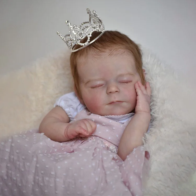20" Handmade Lifelike Reborn Newborn Baby Sleeping Girl Named Yupola with Hand-Painted Hair