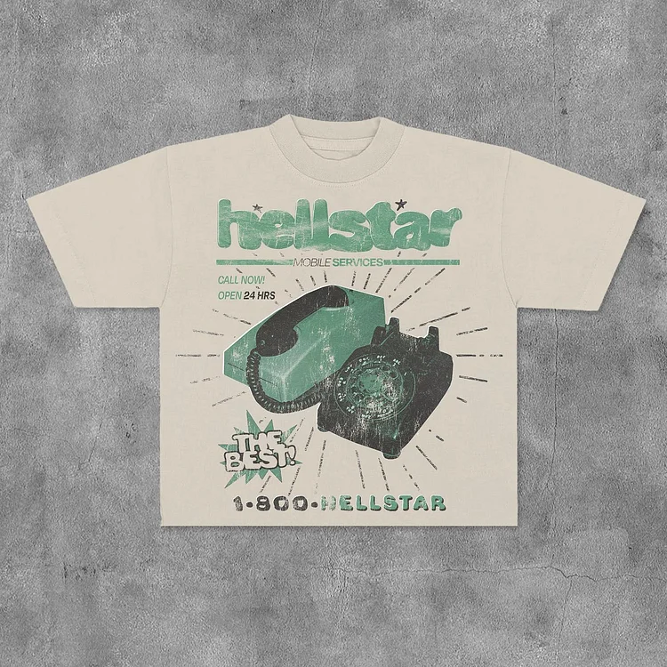 Vintage Hellstar Print 100% Cotton Short Sleeve T-Shirt