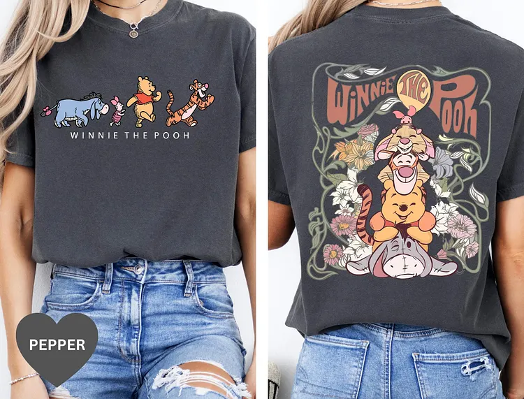 Comfort Colors Retro Winnie The Pooh  Shirt, Pooh And Friends Tshirt, Disney Pooh Shirt, Pooh T-Shirt, Pooh Bear And Co Tee, Winnie The Pooh