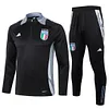 Joyfball 2024/2025 Italy Half-Pull Training Suit Black Soccer Shirt
