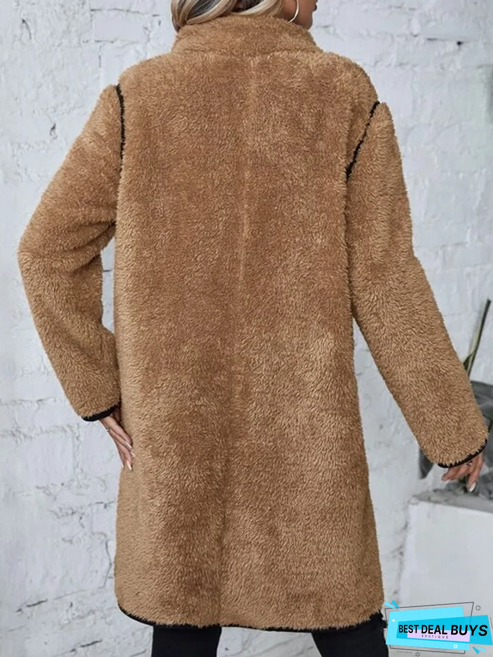 Casual Plain Loose Teddy Jacket