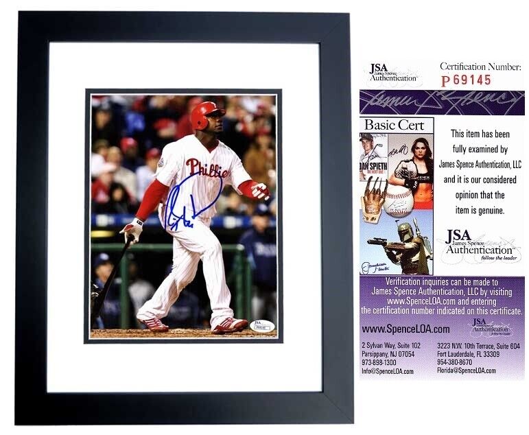 Ryan Howard Signed Autographed Philadelphia Phillies Photo Poster painting FRAMED '08 Champs JSA