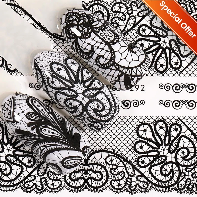 1PC 3D Nail Stickers Women Face Sketch Abstract Butterfly Image Nail Art Decoration Slider Manicure Stickers For Nails