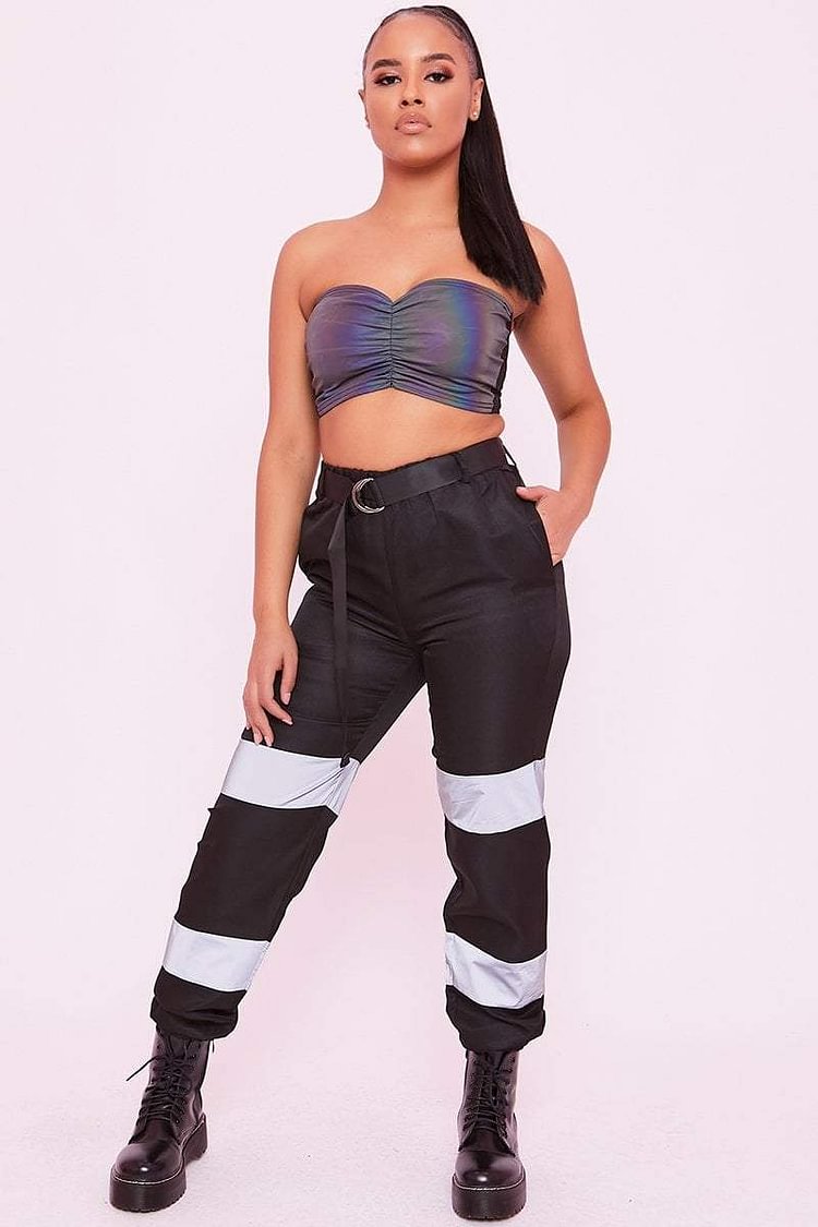 Black Cargo Trousers with Reflective Stripe - Levi Katch Me