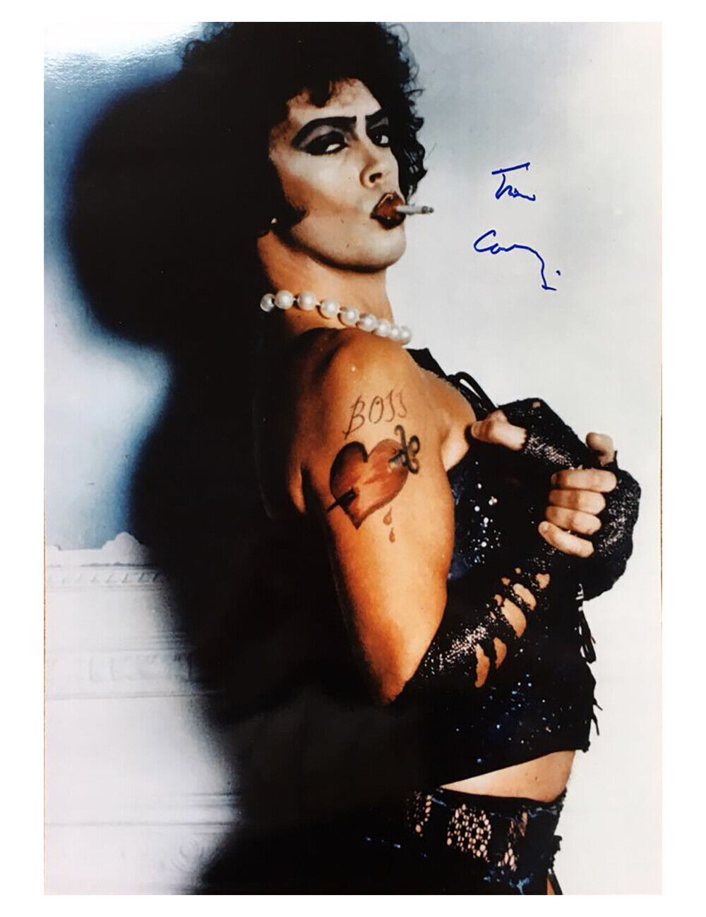 A3 Rocky Horror Frank n Furter Poster Signed by Tim Curry 100% Authentic + COA