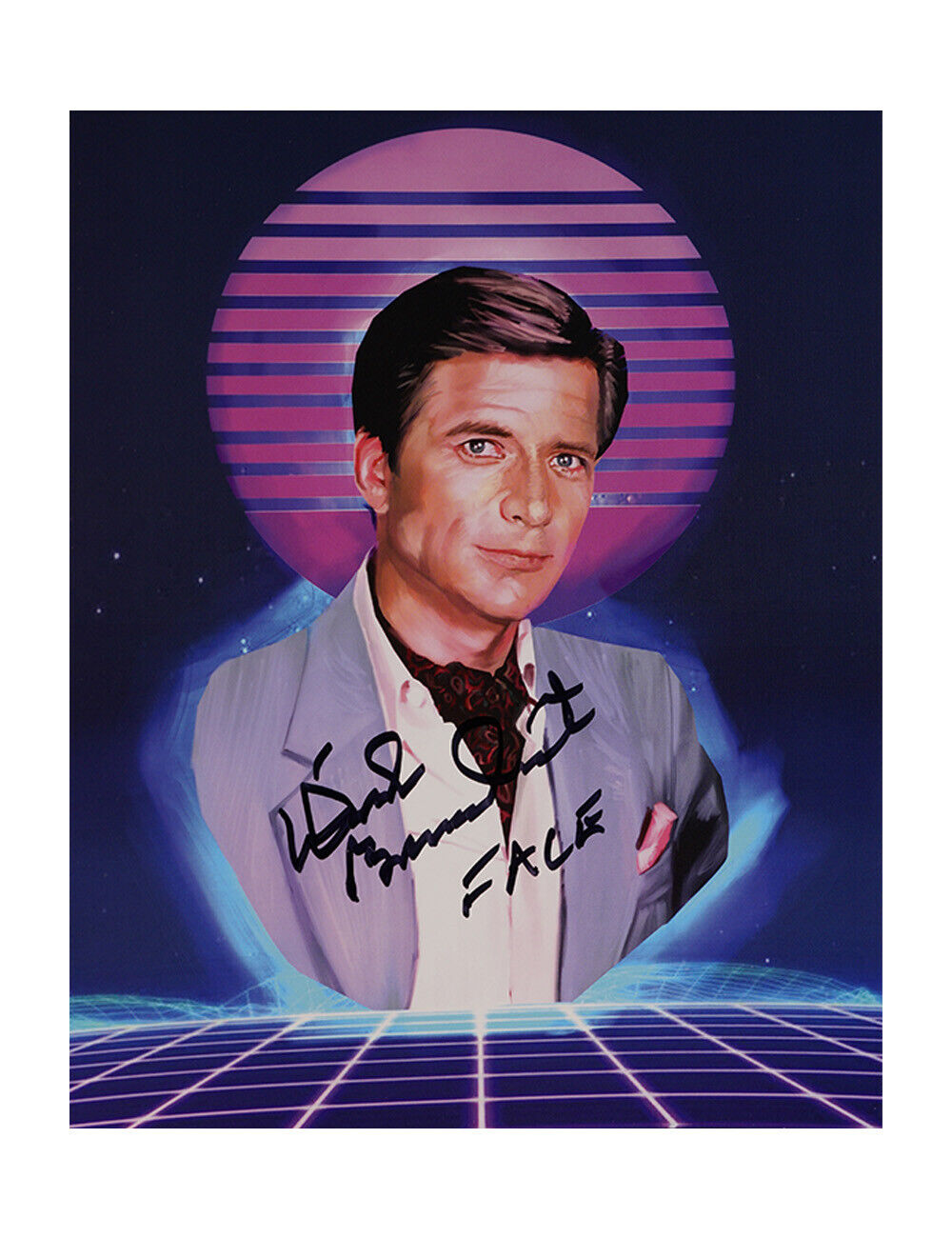 8x10 A-Team Print Signed by Dirk Benedict 100% Authentic With COA