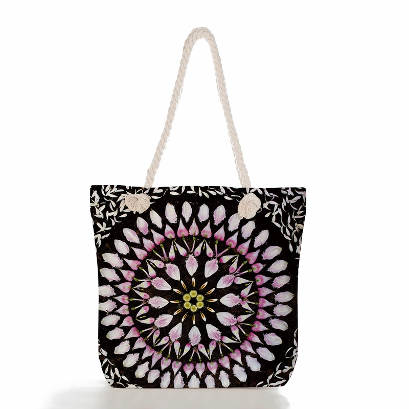 Women’s Basic Flower Canvas Shopping Bags