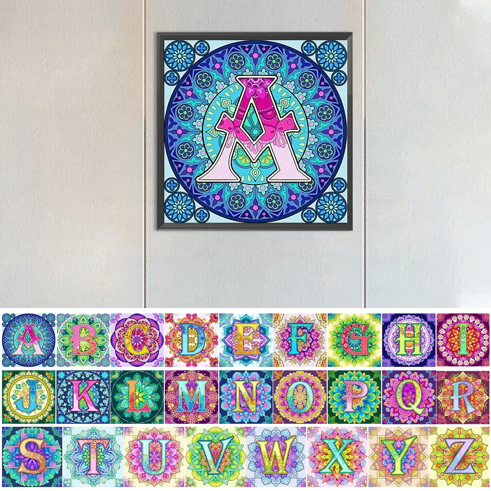 Diamond Painting - Full Round Drill - Mandala Letter(Canvas|30*30cm)