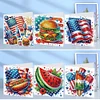 6Pcs Diamond Painting Independence Day Diamond Painting Greeting Card for Friends