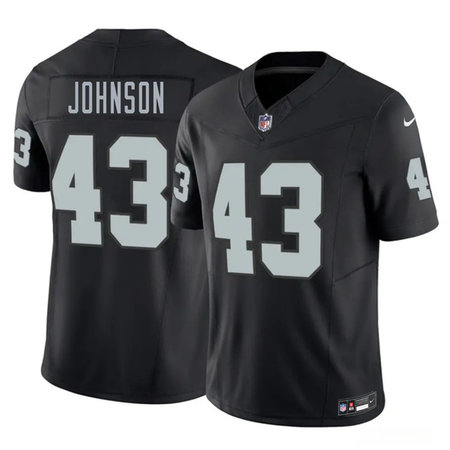 Men's Las Vegas Raiders #43 Dalton Johnson Black 2026 NFL Draft Vapor F.U.S.E. Limited Jersey